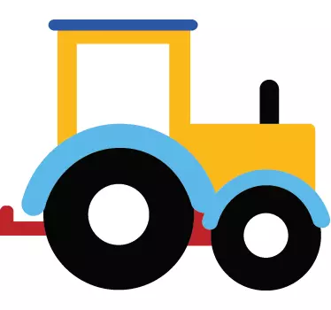 Kids Yellow Tractor Wall Sticker - TenStickers