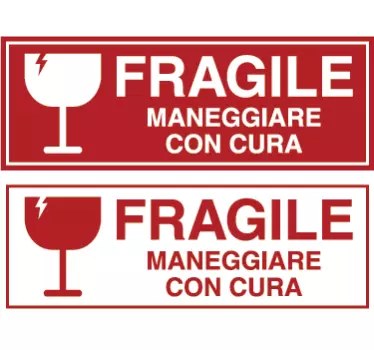 Label handle with care emoji wall sticker - TenStickers
