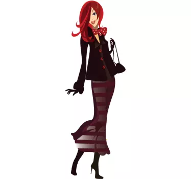 Lady Shopper Wall Sticker - TenStickers