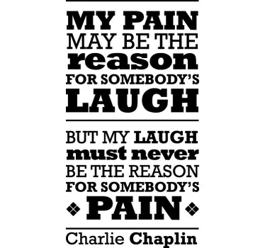 Laugh and Pain Quote Sticker - TenStickers