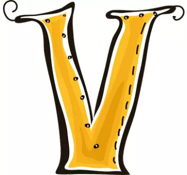 Letter V Sticker - TenStickers