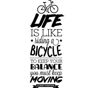 Life is like a Bicycle Text Sticker - TenStickers