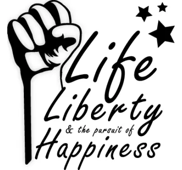 Life Liberty Happiness Pursuit quote sticker - TenStickers