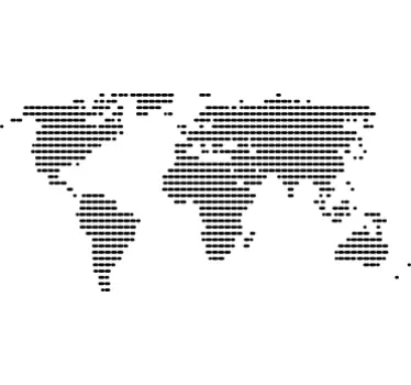 Lined World Map Sticker - TenStickers