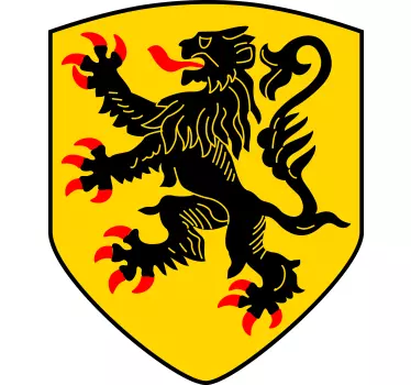 Lion Flemish flag Car Decal - TenStickers
