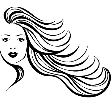 Long Hair Female Wall Sticker - TenStickers
