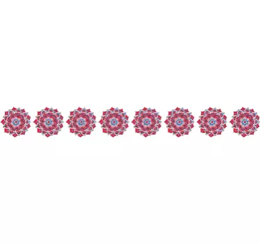Lotus flower mandalas border sticker - TenStickers