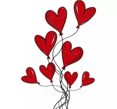 Love Hearts Sticker for Headboard - TenStickers
