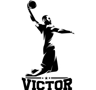 Mate basketball player with name basketball wall decal - TenStickers