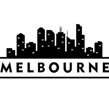 Melbourne Skyline Umriss Stadt Wand Tattoo - TenStickers