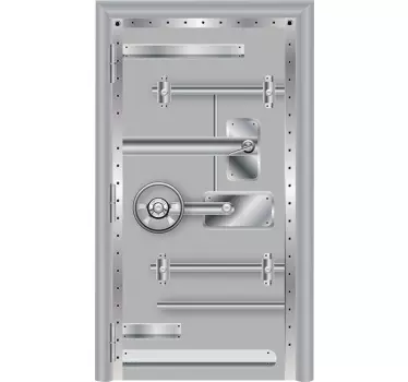 Metal Vault Door Sticker - TenStickers