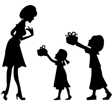 Mother & Daughters Wall Sticker - TenStickers