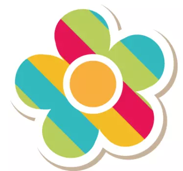 Multicoloured Daisy Kids Sticker - TenStickers