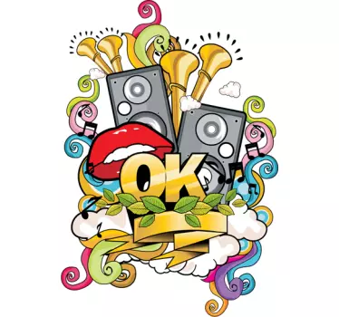 Musical Graffiti Wall Sticker - TenStickers