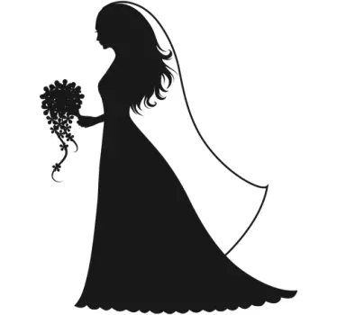 New Bride Silhouette Sticker - TenStickers