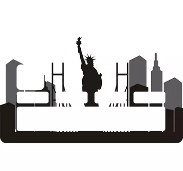 New York skyline status of liberty credit card sticker - TenStickers