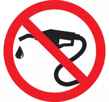 No Petrol Sign Sticker - TenStickers