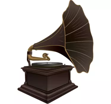 Old Gramophone Wall Sticker - TenStickers