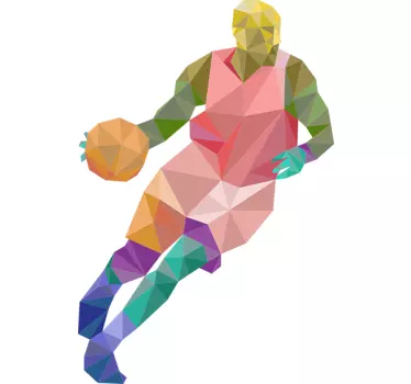 Origami Basketball Sticker - TenStickers