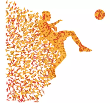 Origami Footballer Sticker - TenStickers