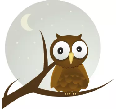 Owl and Moon Kids Sticker - TenStickers
