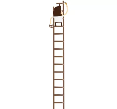 Painter On A Ladder Wall Sticker - TenStickers