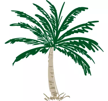 Palm tree strokes tree wall decal - TenStickers