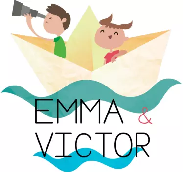 Paper Boat Customisable Sticker - TenStickers