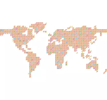 Pastel Coloured Geometric World Map - TenStickers