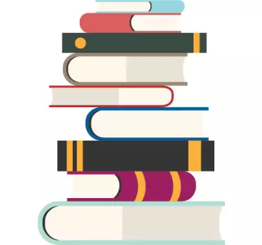Pile of Books Kids Sticker - TenStickers