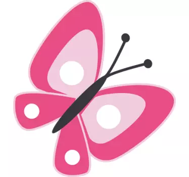Pink Butterfly Kids Sticker - TenStickers