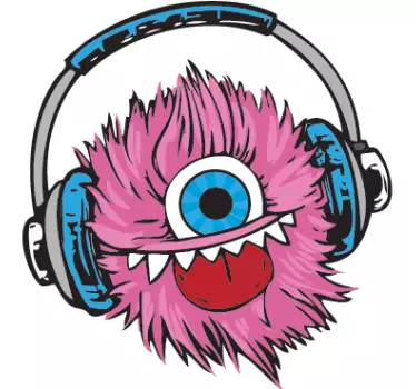 Pink Fluffy Ball Sticker - TenStickers