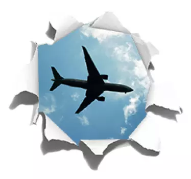 Plane on the sky visual effects wall decor - TenStickers