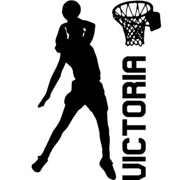 Player making mate with name basketball wall sticker - TenStickers