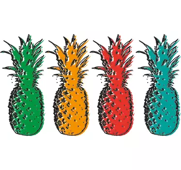 Pop Art Pineapple Sticker - TenStickers