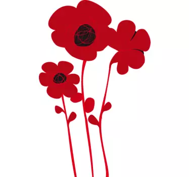 Poppy Wall Sticker - TenStickers