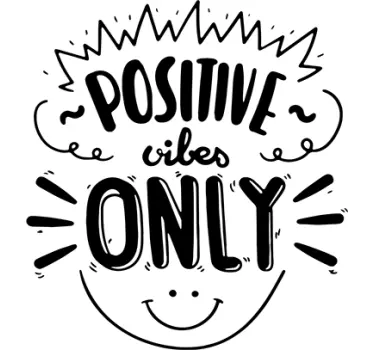 Positive vibes only text wall sticker - TenStickers