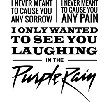 Purple Rain Prince Lyrics Wall Sticker - TenStickers