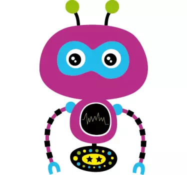 Purple Robot Kids Decal - TenStickers