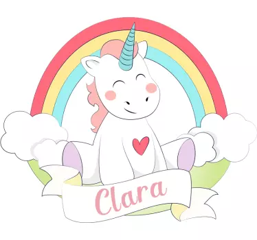 Rainbow unicorn fairy tale wall decal - TenStickers