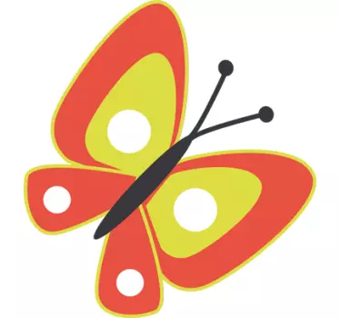 Red Butterfly Kids Sticker - TenStickers