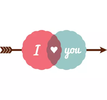 Retro Love You Wall Sticker - TenStickers