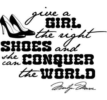 Right Shoes Marilyn Monroe Quote Wall Sticker - TenStickers