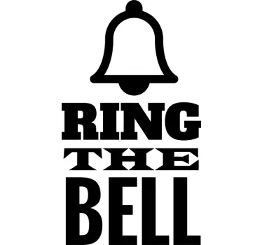 Ring the bell text and icon door sticker - TenStickers