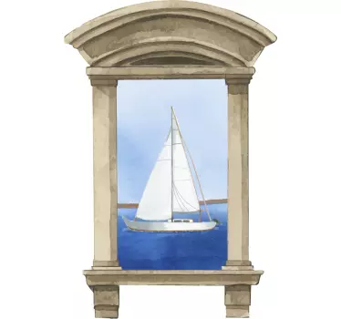 sailboat window nautical decal - TenStickers