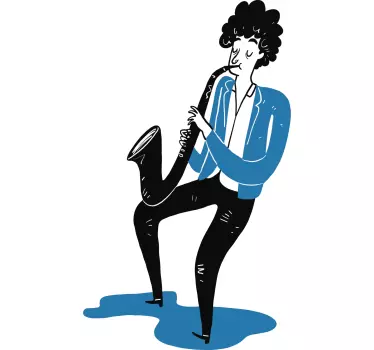 Saxophone Guy Wall Sticker - TenStickers