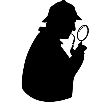 Sherlock Holmes Profile Living Room Wall Sticker - TenStickers