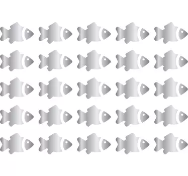 Silver kids fish fish wall decal - TenStickers