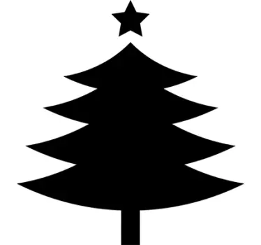 Simple Christmas Tree Wall Sticker - TenStickers