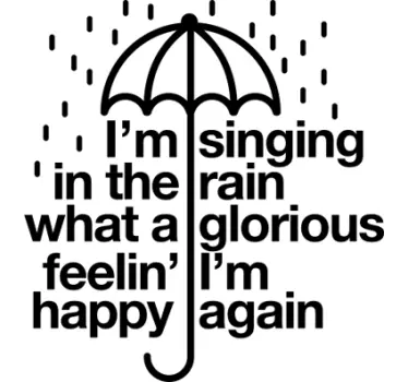 Singing in the rain lyric wall decal - TenStickers
